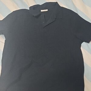 Zara Men's Navy Polo Shirt